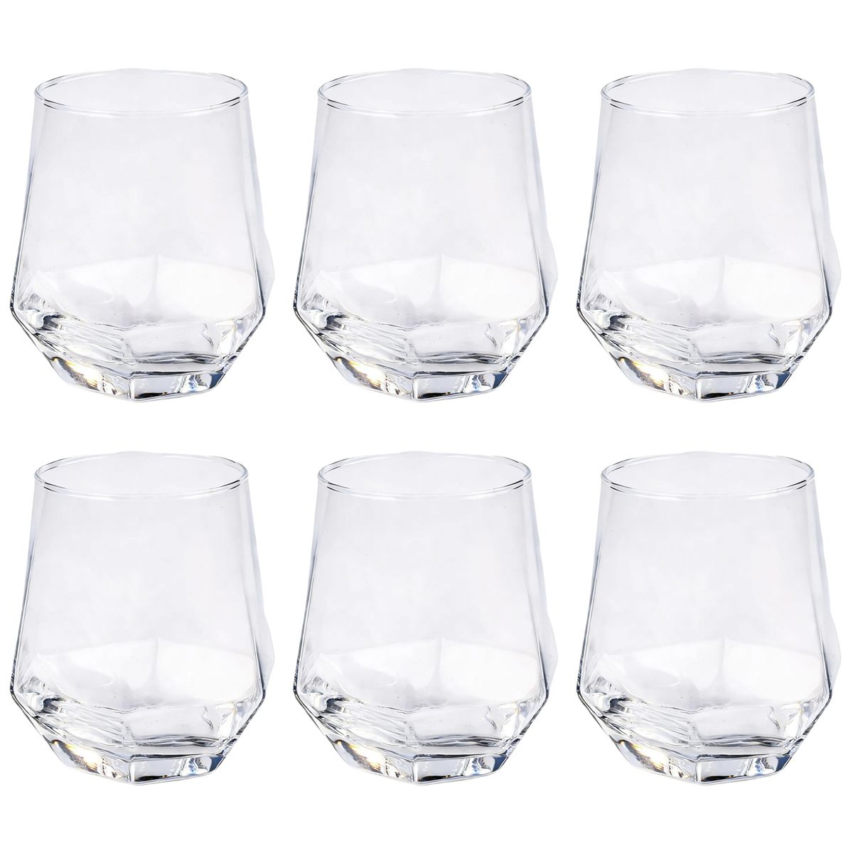 JUST HOME COLLECTION - Set 6 Vasos Bajos de Vidrio 310 ml Transparente