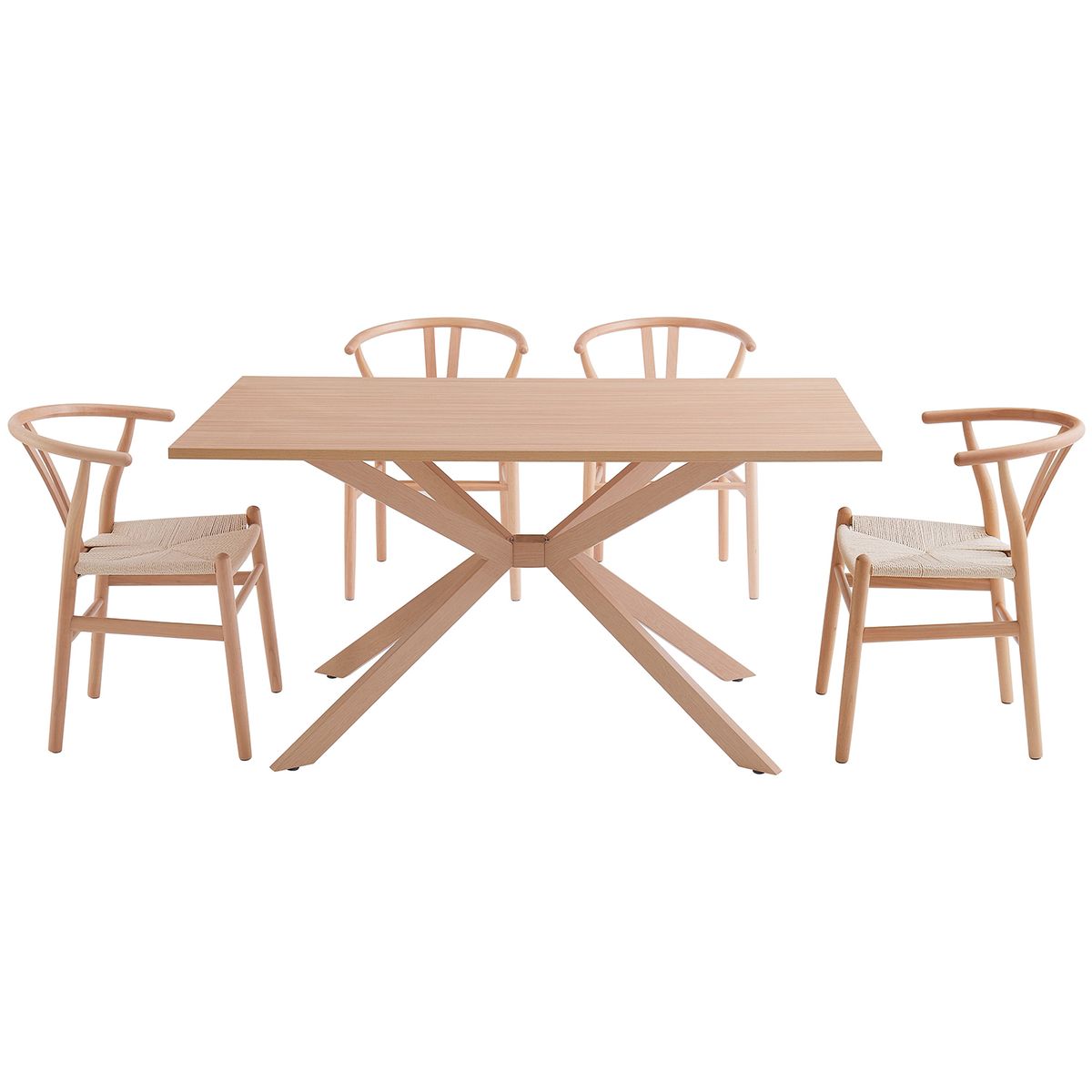 Juego de comedor Roberta 4 Sillas Mesa Rectangular 150x90x75cm Café, marca JUST HOME COLLECTION - Foto 2