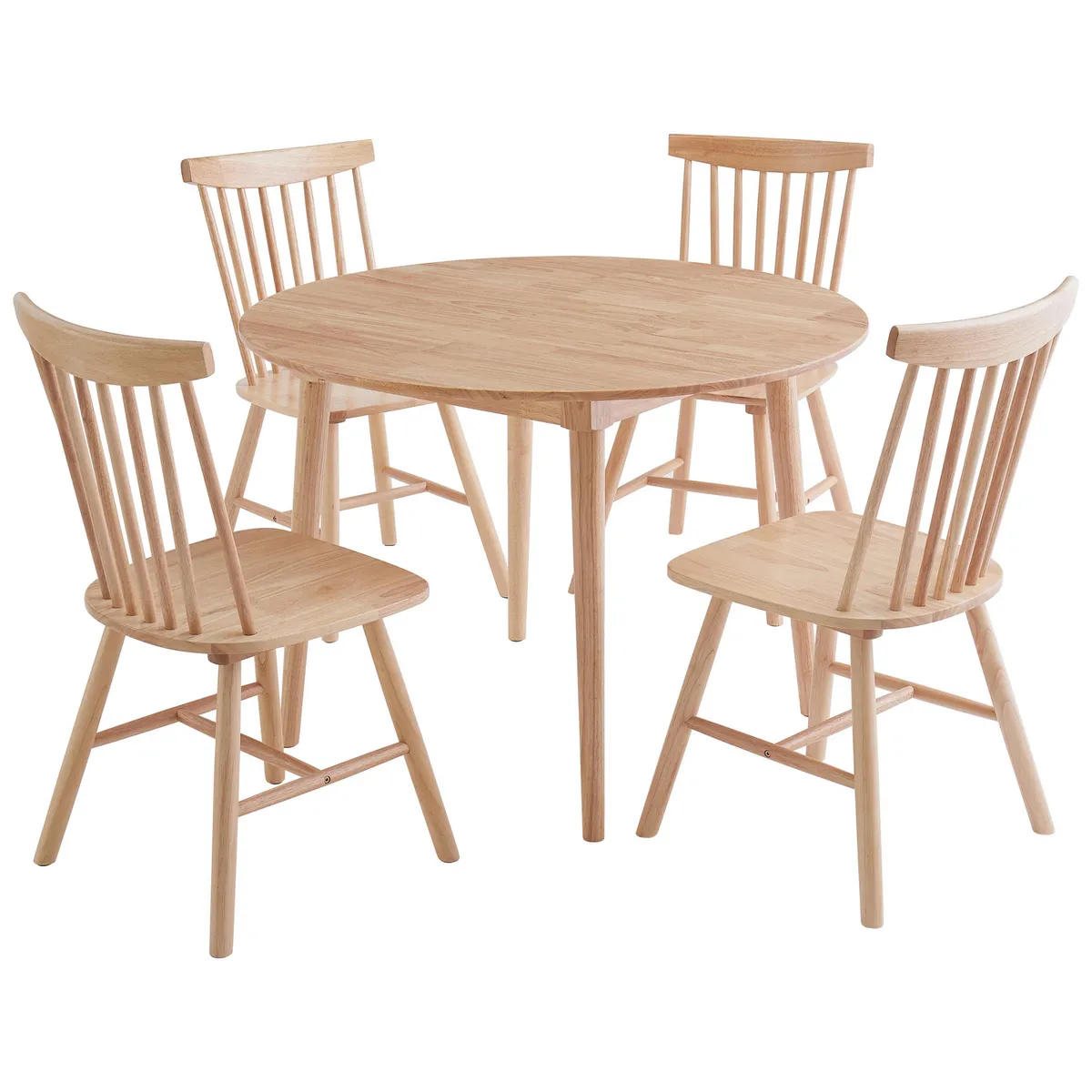 JUST HOME COLLECTION - Juego de comedor Victoria 4 Sillas Mesa Redonda 106x106x75 cm Madera
