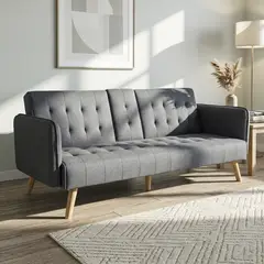 JUST HOME COLLECTION - Sofá Cama 3 cuerpos Versatil 180x77x88 cm Gris
