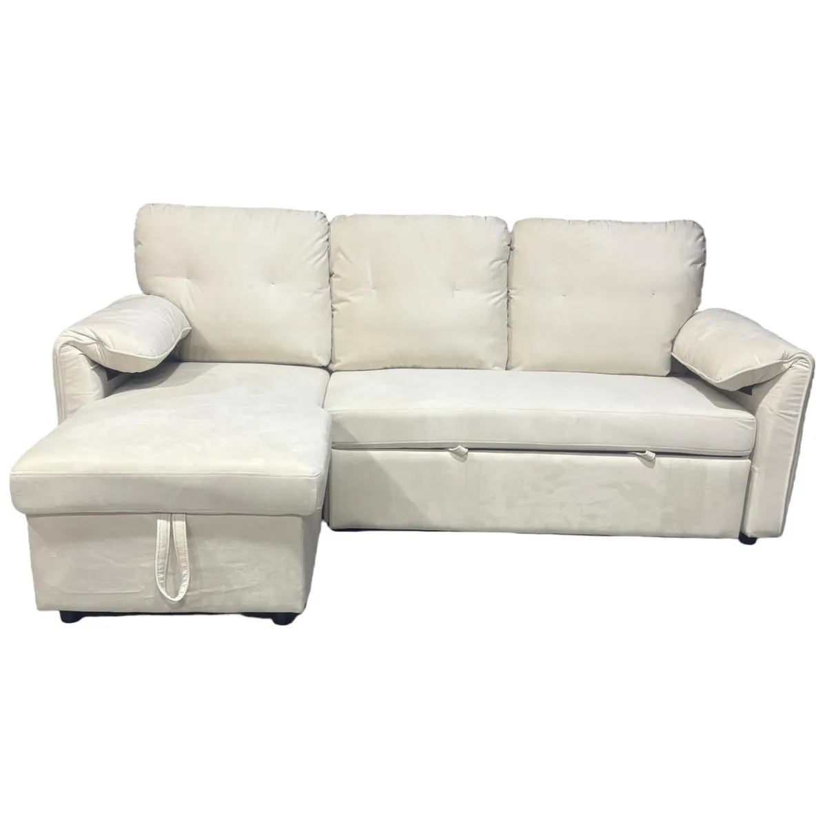JUST HOME COLLECTION - Sofá Seccional Cama con Almacenamiento Lexington Beige 217x89x80 cm