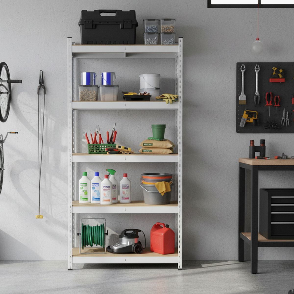 FIXSER - Estante Metal 5 Nivel(es) 90x183x40 cm Blanco