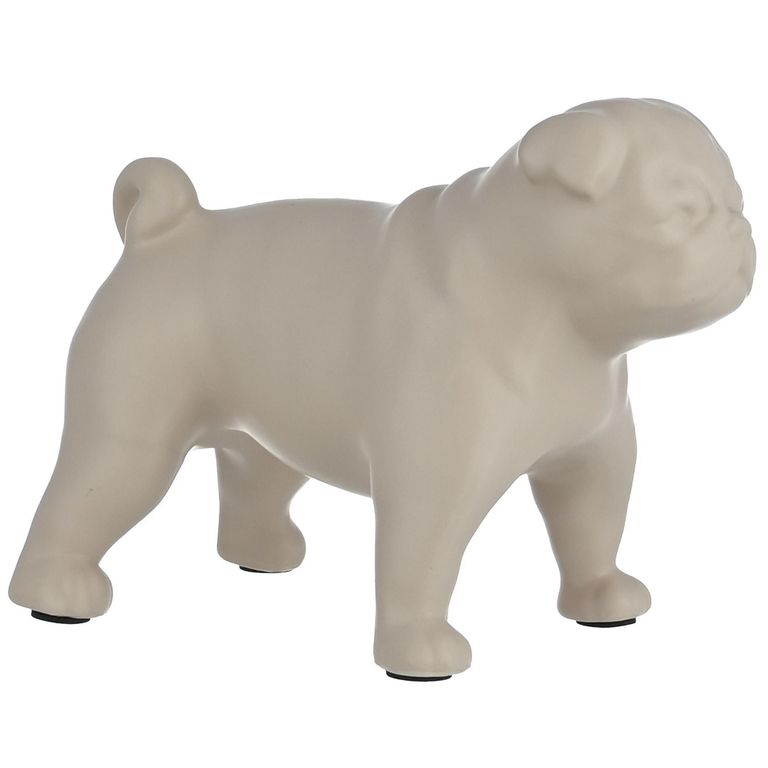 Figura perro cerámica Beige 17 cm