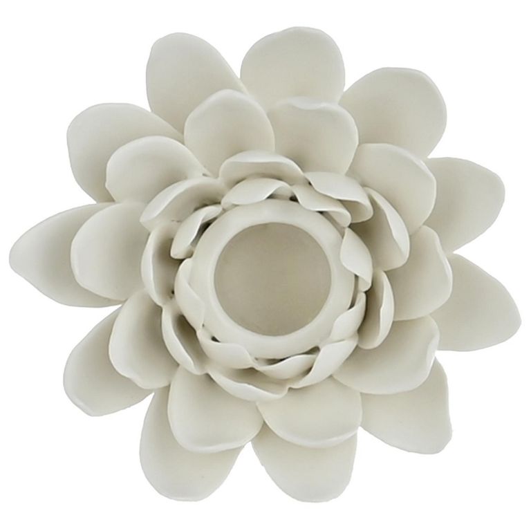 Portavelas cerámica flor 10 cm