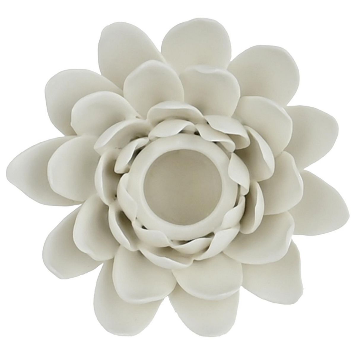 JUST HOME COLLECTION - Portavelas cerámica flor 10 cm