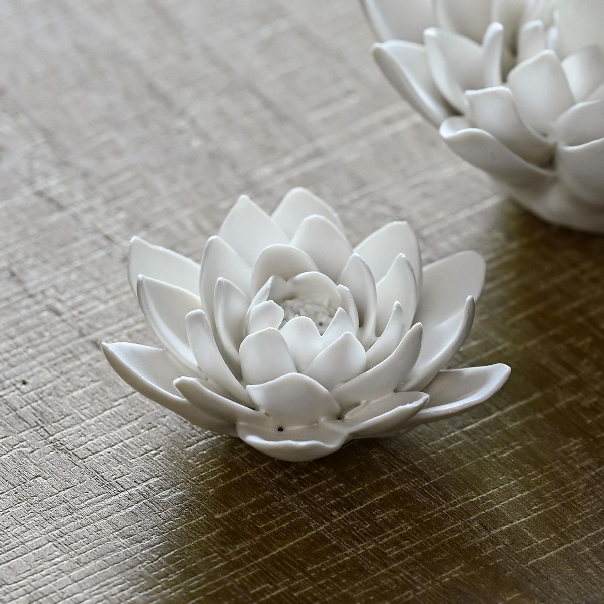 JUST HOME COLLECTION - Portavelas cerámica flor 10 cm