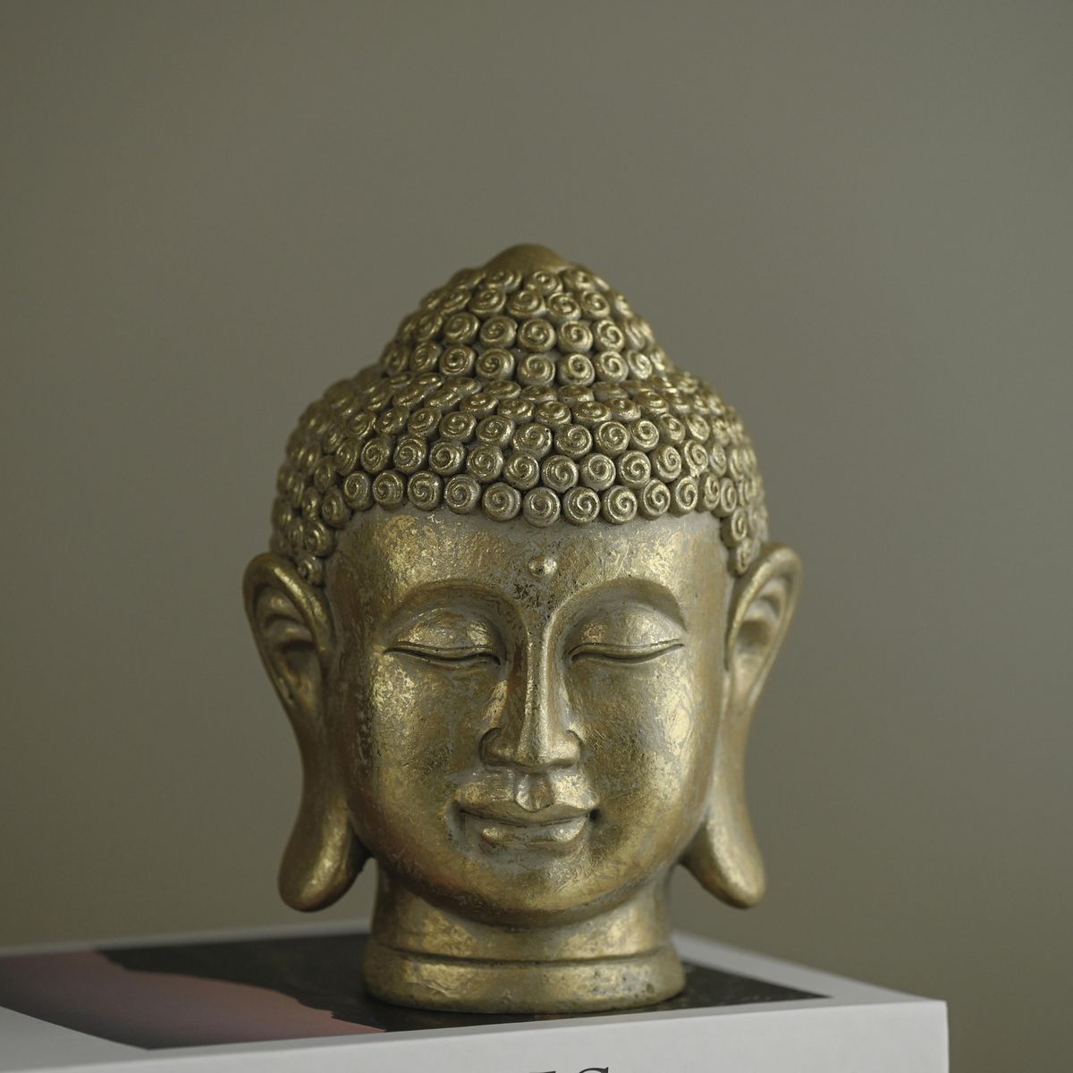 JUST HOME COLLECTION - Figura buda cabeza champagne 18 cm