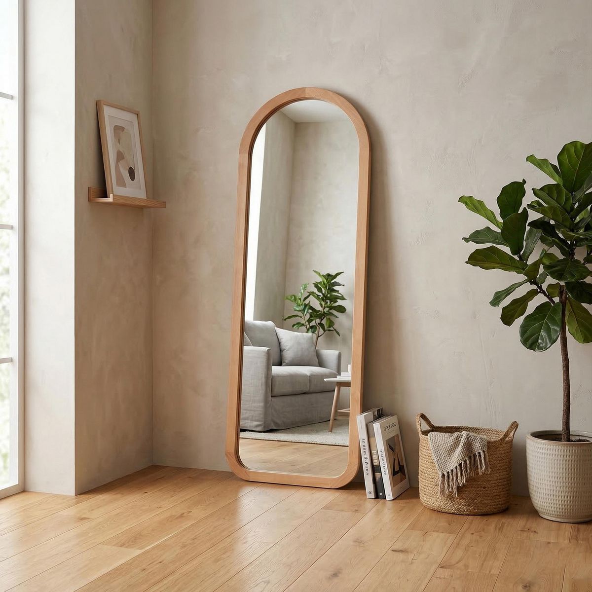 JUST HOME COLLECTION - Espejo de Pie Decorativo 50x150 cm Madera Arco