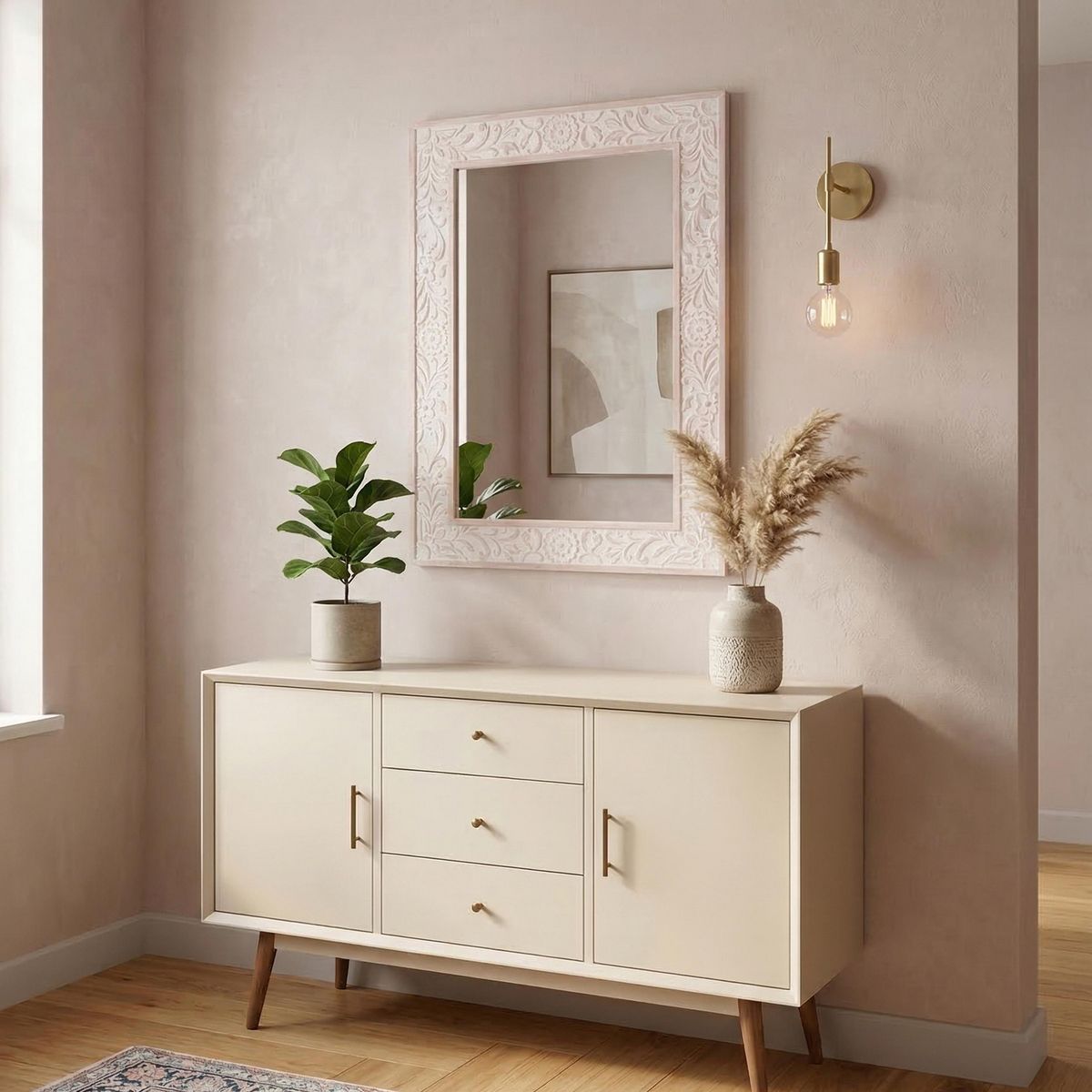 JUST HOME COLLECTION - Espejo Decorativo Rectangular 60x90 cm Roco Café
