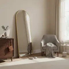 JUST HOME COLLECTION - Espejo de Pie Decorativo 60x180 cm Dorado Arco