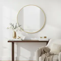JUST HOME COLLECTION - Espejo Decorativo Forma Redonda 70x70 cm Dorado