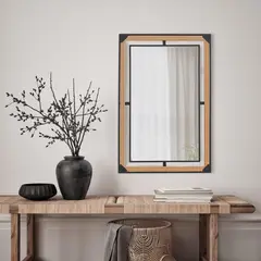 JUST HOME COLLECTION - Espejo Decorativo Forma Rectangular 60x90 cm Negro Rectangular
