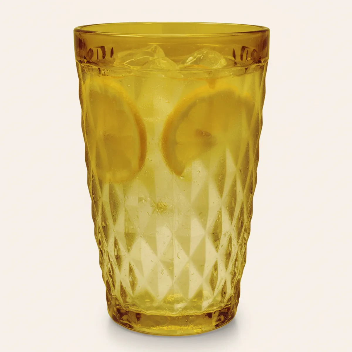 JUST HOME COLLECTION - Vaso Alto de Vidrio 350 ml Ambar