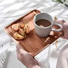 JUST HOME COLLECTION - Bandeja Madera Cuadrada 20x20 cm Café