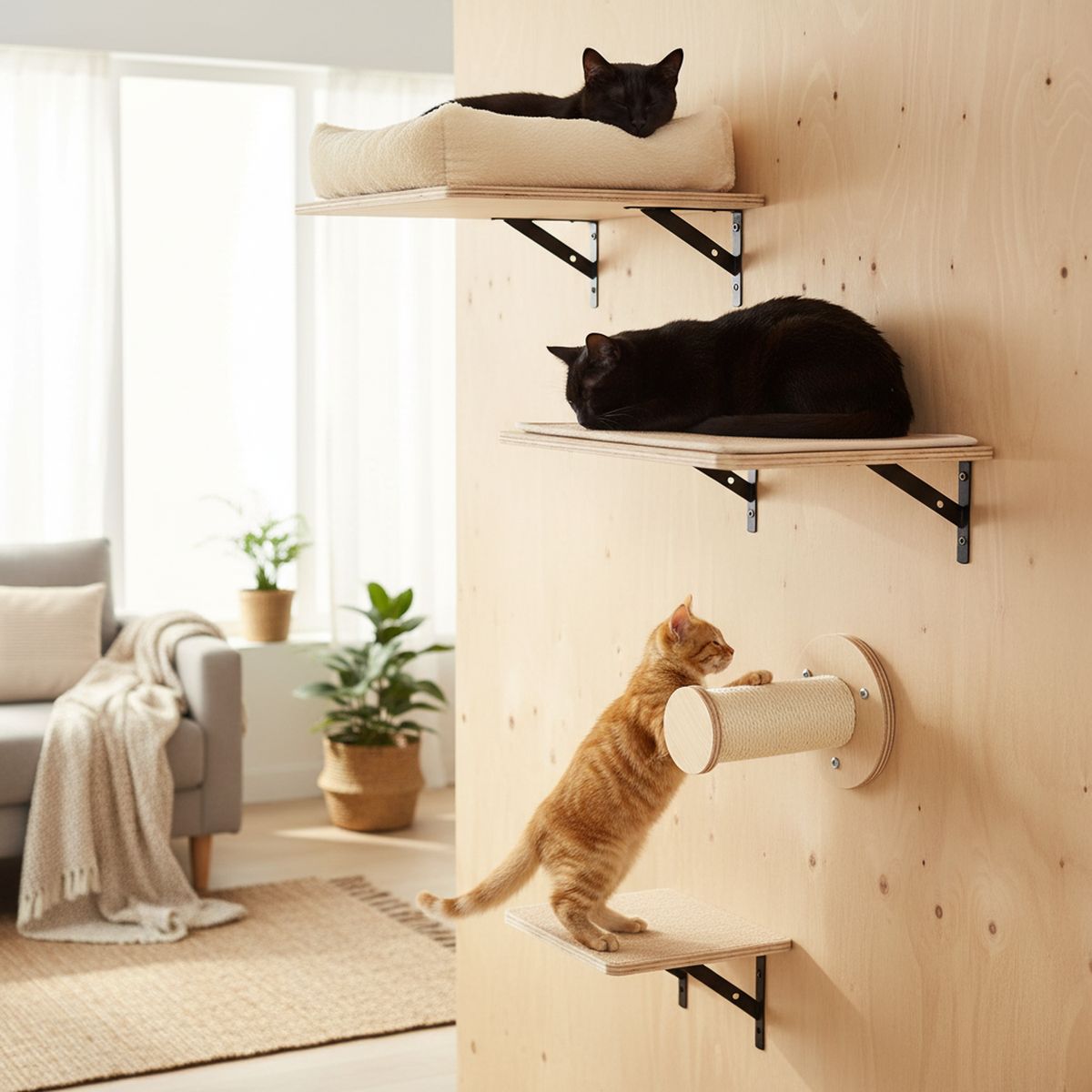 PETIZOOS - Accesorio de pared para gatos 40x29 cm, modelo e