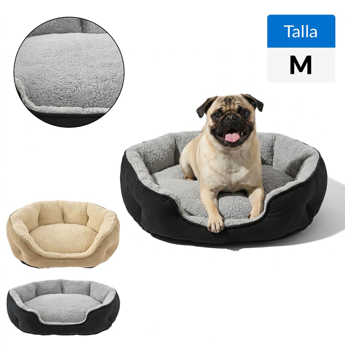 PETIZOOS - Cama perro para Perro 20x70x50 cm Beige; Negro