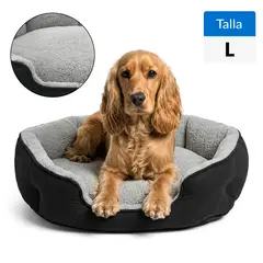 PETIZOOS - Cama perro para Perro 21x90x65 cm Beige; Negro