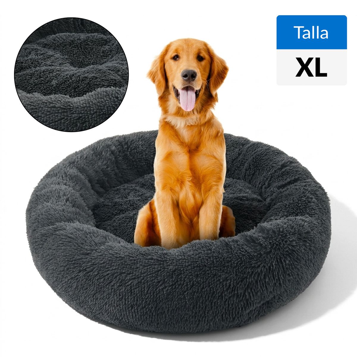 PETIZOOS - Cama perro para Perro 20x92x92 cm Gris oscuro; Café oscuro