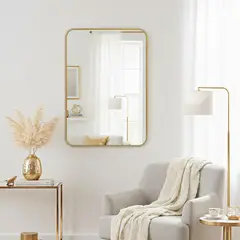 JUST HOME COLLECTION - Espejo Decorativo Forma Redonda 50x70 cm Dorado