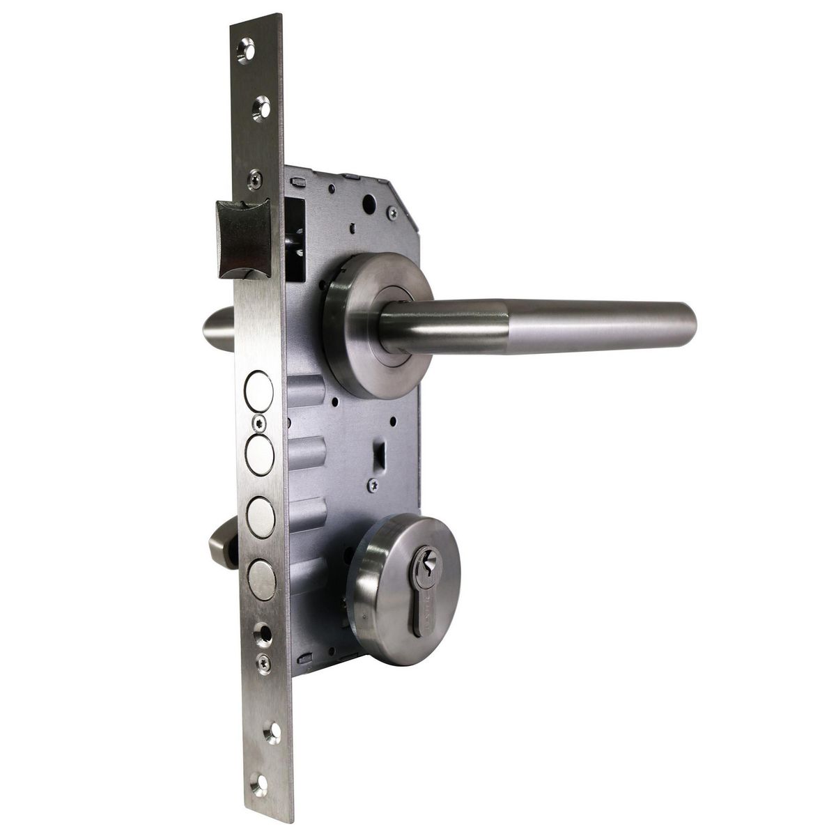 FIXSER - Cerradura Cerradura de dormitorio Tubular Embutida Niquel Satinado 