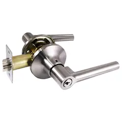 FIXSER - Manija Cerradura de dormitorio Tubular Embutida Niquel Satinado