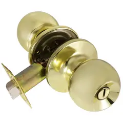 KARSON - Pomo Cerradura de baño Tubular Embutida Bronce Pulido