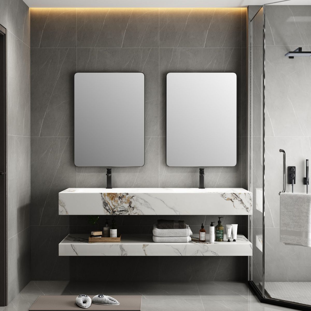 SENSI DACQUA - Espejo Baño Forma Rectangular 60x80 cm Negro 