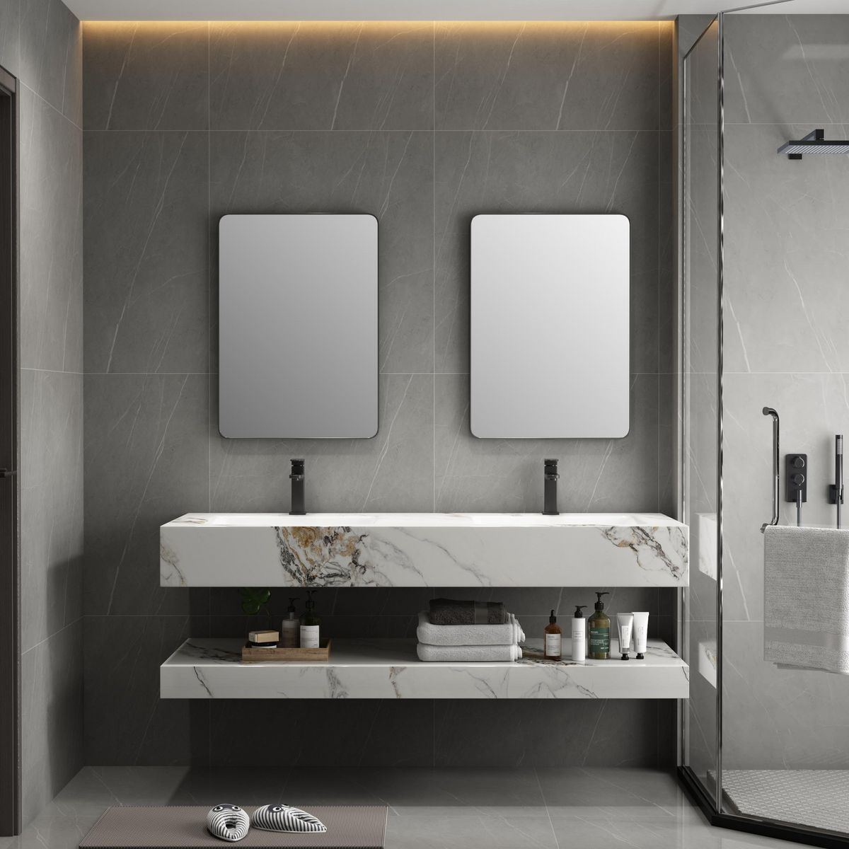 SENSI DACQUA - Espejo Baño Forma Rectangular 50x70 cm Negro 