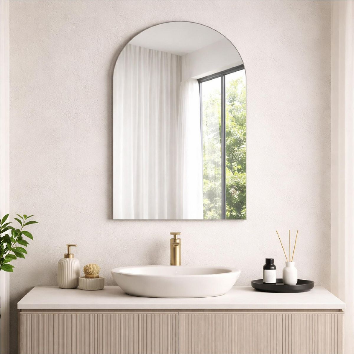 SENSI DACQUA - Espejo Baño Forma Curva 60x90 cm 