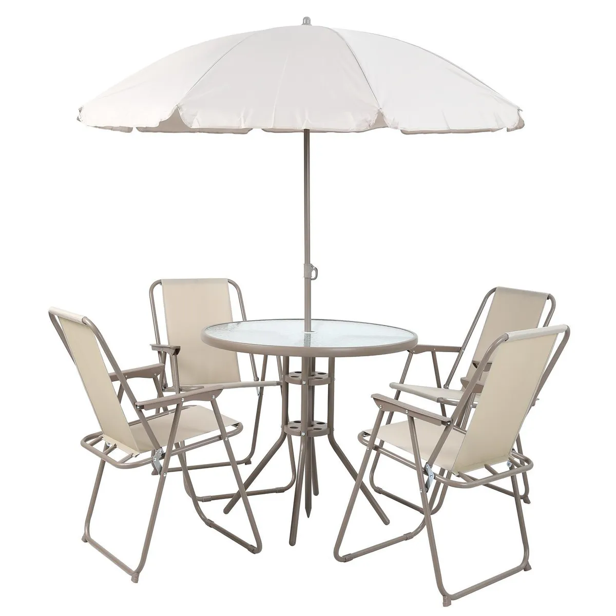 Juego de Comedor de Terraza Cairo 4 Personas Taupe, marca JUST HOME COLLECTION - Foto 2