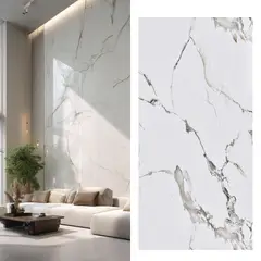 HOLZTEK - Panel de Muro Marmolato 120x240 cm Blanco 2.88 m2