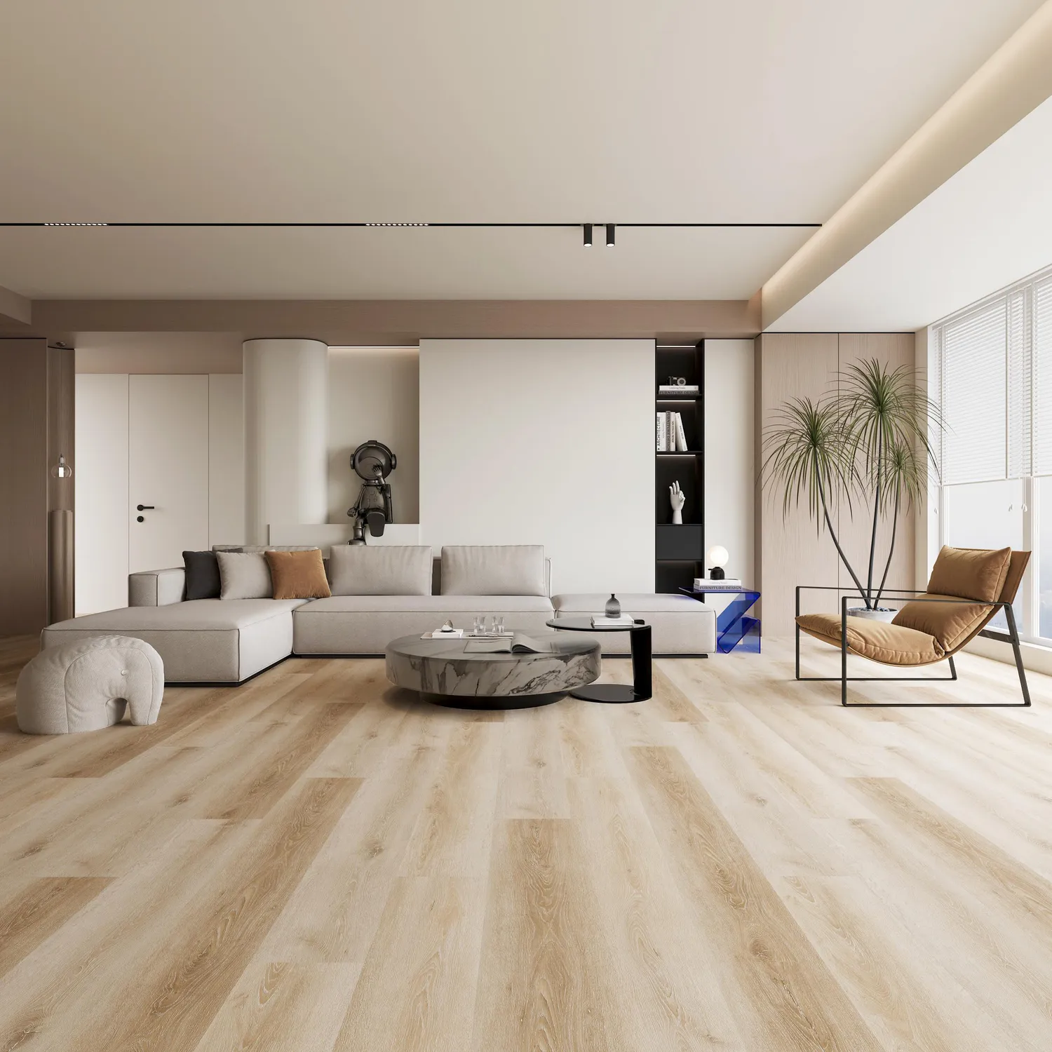 HOLZTEK Piso Vinílico SPC 5 mm 22.8x152.4 cm Deck Bright Café 1.74