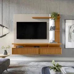 JUST HOME COLLECTION - Panel TV 60 " Maragogi Café/Gris 182x154x32 cm