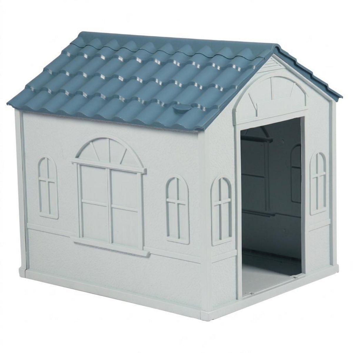 PETIZOOS - Casa para perro para Perro 60x54x63.5 cm Blanco, Azul