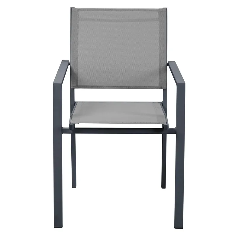 Silla comedor para Terraza Aluminio Miami Gris 88x54x58.5 cm