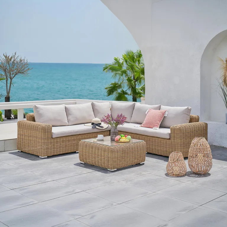 Juego de Living de Terraza Estambul 4 Personas Beige