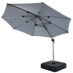 JUST HOME COLLECTION - Quitasol Lateral Aluminio LED y base 3 metros