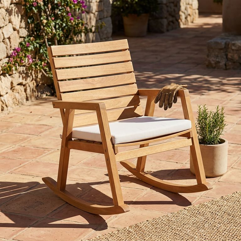 Silla Mecedora para Terraza Madera Casablanca Natural 88x87x62 cm