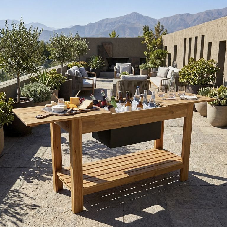 Mesa de Bar Rectangular Madera 45x76x122 cm Natural