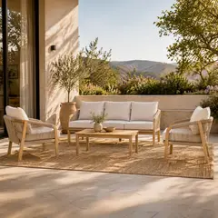 JUST HOME COLLECTION - Juego de Living de Terraza Ropes Dhaka 5 Personas Acacia