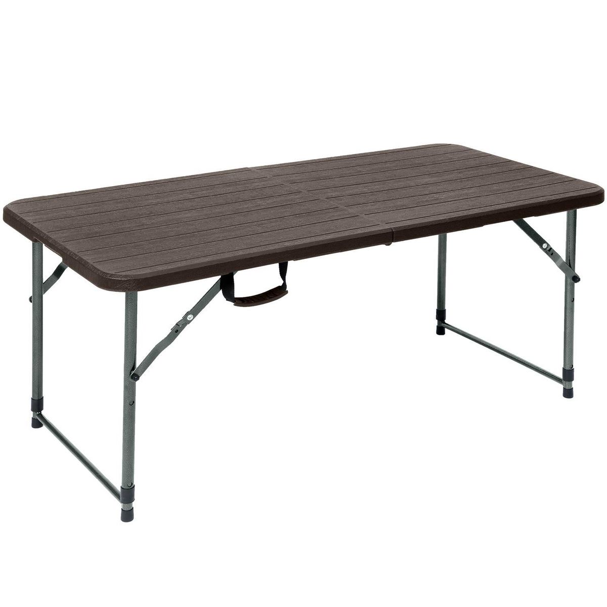 JUST HOME COLLECTION - Mesa plegable Rectangular Acero 120x74x60 cm Café
