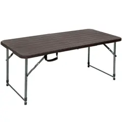 JUST HOME COLLECTION - Mesa plegable Rectangular Acero 120x74x60 cm Café