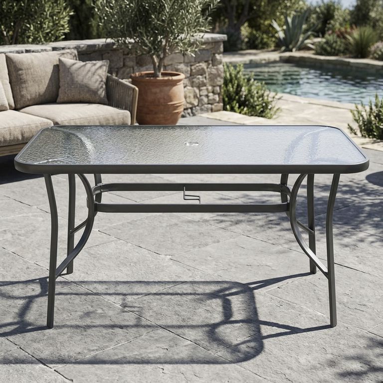 Mesa Rectangular Fierro 90x70x140 cm Negro