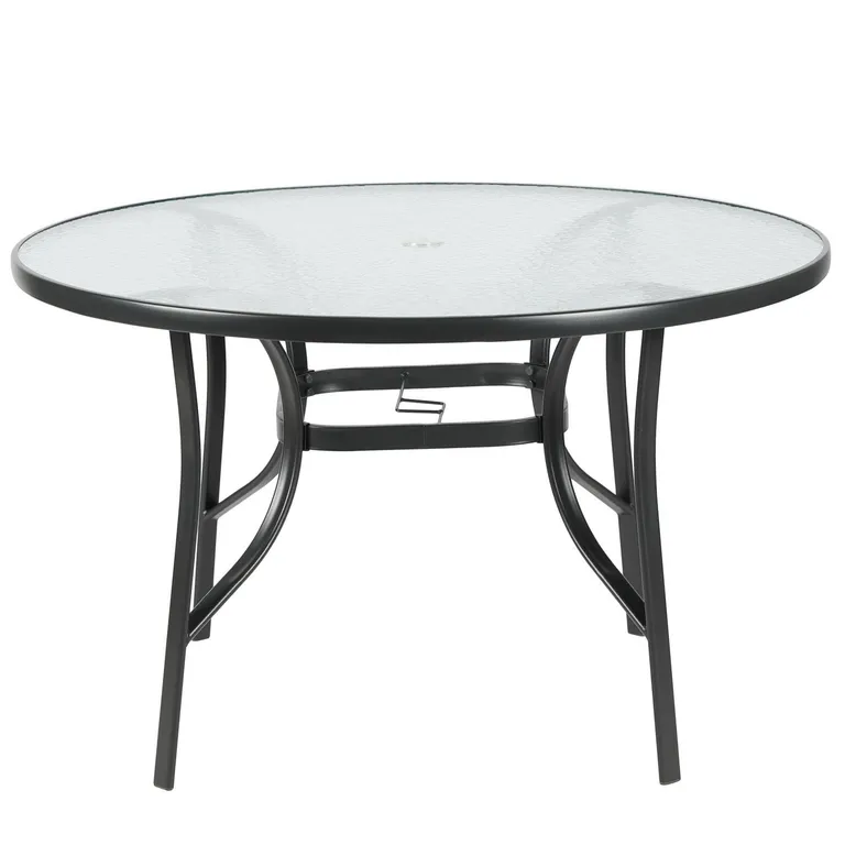 Mesa Redonda Fierro 120x70x120 cm Gris oscuro