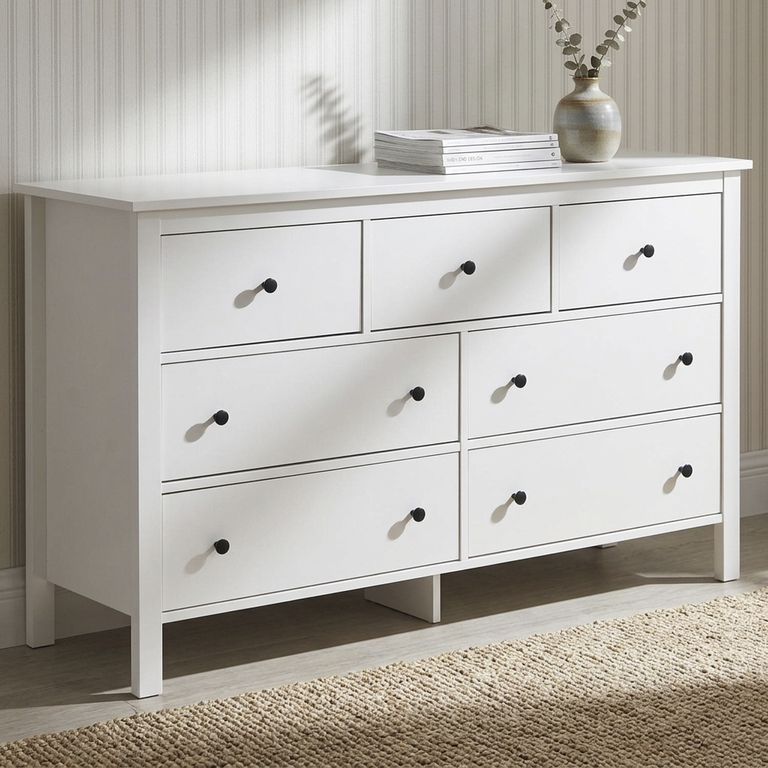 Cómoda 7 Cajón(es) 130x77x39 cm Blanco