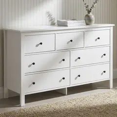JUST HOME COLLECTION - Cómoda 7 Cajón(es) 130x77x39 cm Blanco