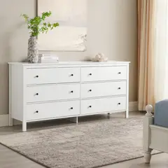 JUST HOME COLLECTION - Cómoda 6 Cajón(es) 172x83x44 cm Blanco