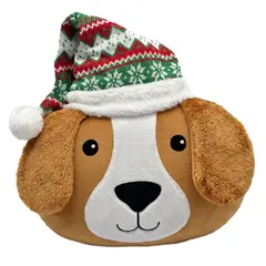 DEAR SANTA - Cojín Cabeza Perro Navideño