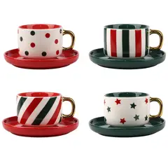 DEAR SANTA - Juego 4 Tazas 90 ml + 4 Platillos