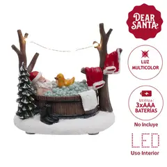 DEAR SANTA - Santa en tina iluminada 13 cm